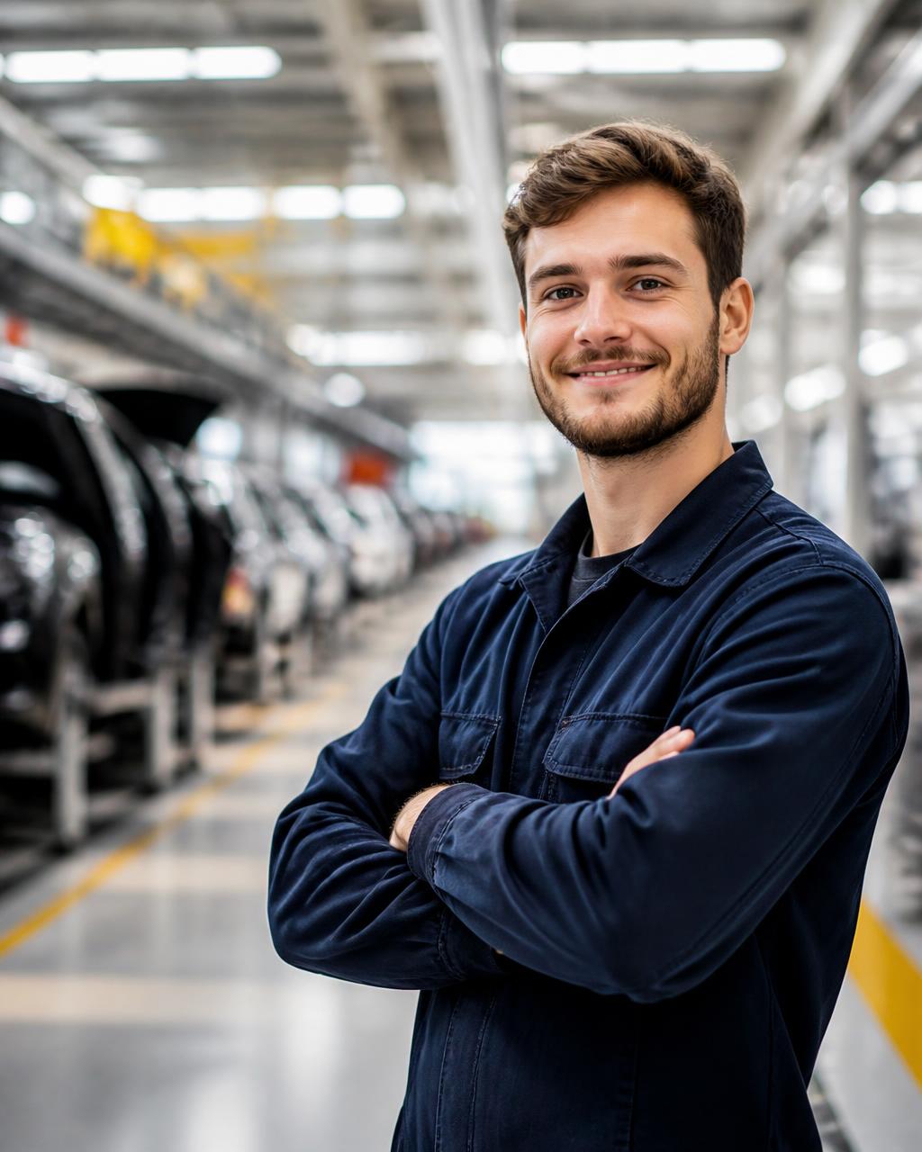 Mitarbeiter von Personalservice Meyer in einer Automobil-Produktionshalle