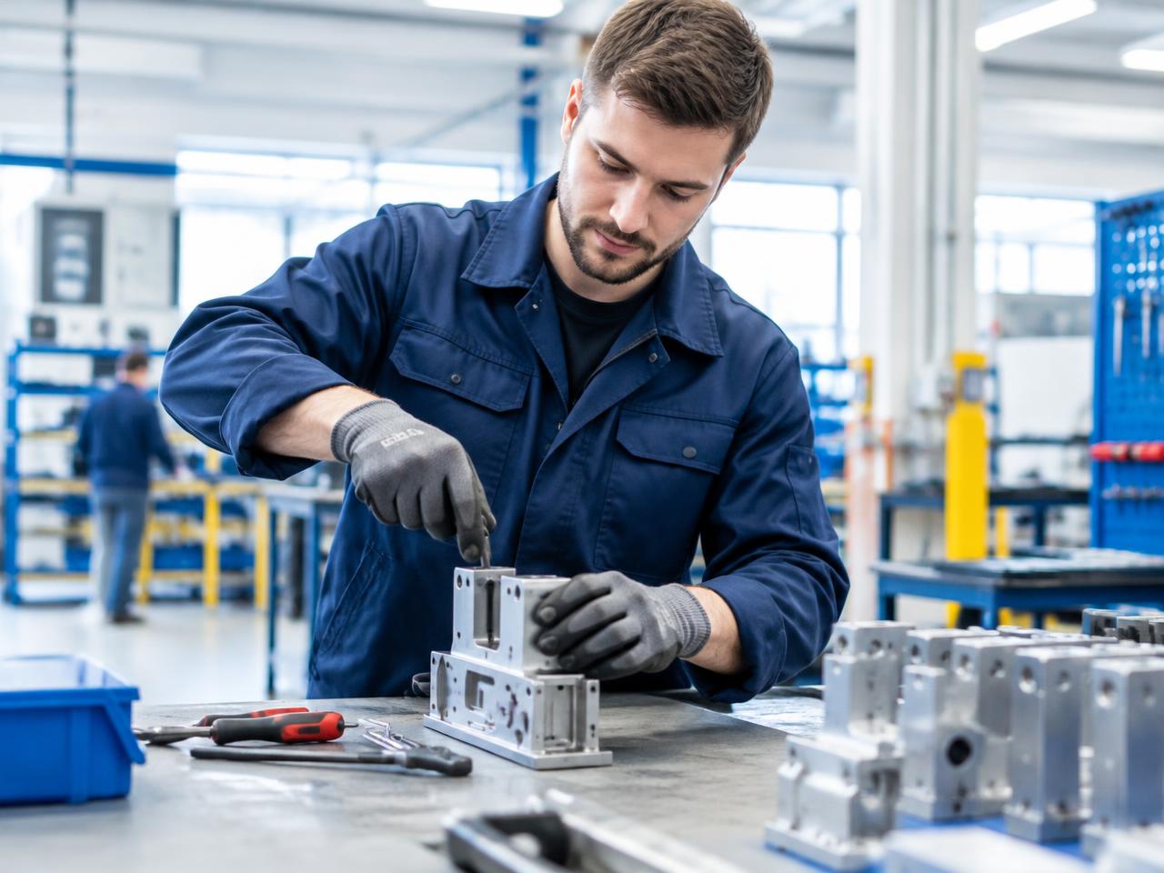 Montagehelfer bei der Arbeit in der Produktion
